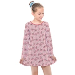 Squid Chef Pattern Kids  Long Sleeve Dress by sifis