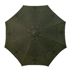 Rustic Green Brown Swirls Golf Umbrellas by SpinnyChairDesigns
