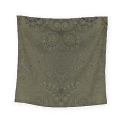 Rustic Green Brown Swirls Square Tapestry (small) by SpinnyChairDesigns