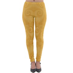 Golden Honey Swirls Lightweight Velour Leggings by SpinnyChairDesigns