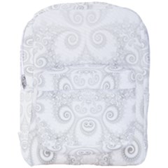 Wedding White Swirls Spirals Full Print Backpack by SpinnyChairDesigns