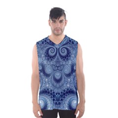 Royal Blue Swirls Men s Basketball Tank Top by SpinnyChairDesigns