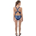 Royal Blue Swirls Cut-Out Back One Piece Swimsuit View2