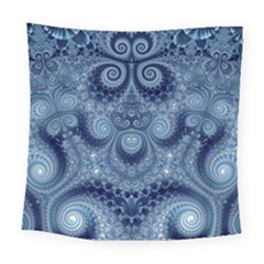 Royal Blue Swirls Square Tapestry (large) by SpinnyChairDesigns