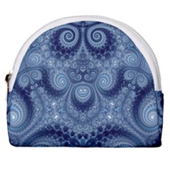 Royal Blue Swirls Horseshoe Style Canvas Pouch by SpinnyChairDesigns