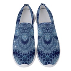 Royal Blue Swirls Women s Slip On Sneakers by SpinnyChairDesigns