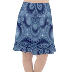 Royal Blue Swirls Fishtail Chiffon Skirt by SpinnyChairDesigns