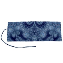Royal Blue Swirls Roll Up Canvas Pencil Holder (s) by SpinnyChairDesigns