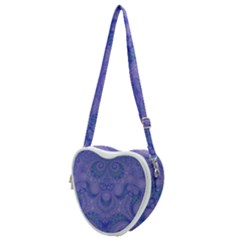 Mystic Purple Swirls Heart Shoulder Bag by SpinnyChairDesigns