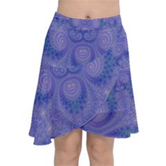Mystic Purple Swirls Chiffon Wrap Front Skirt by SpinnyChairDesigns