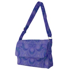 Mystic Purple Swirls Full Print Messenger Bag (l) by SpinnyChairDesigns