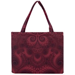 Burgundy Wine Swirls Mini Tote Bag by SpinnyChairDesigns