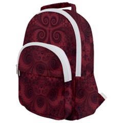 Burgundy Wine Swirls Rounded Multi Pocket Backpack by SpinnyChairDesigns