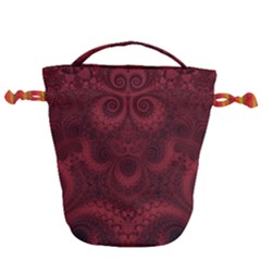 Burgundy Wine Swirls Drawstring Bucket Bag by SpinnyChairDesigns