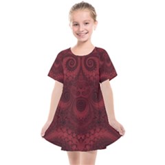 Burgundy Wine Swirls Kids  Smock Dress by SpinnyChairDesigns