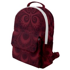 Burgundy Wine Swirls Flap Pocket Backpack (small) by SpinnyChairDesigns