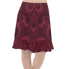 Burgundy Wine Swirls Fishtail Chiffon Skirt by SpinnyChairDesigns