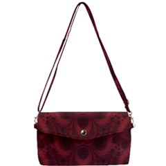 Burgundy Wine Swirls Removable Strap Clutch Bag by SpinnyChairDesigns