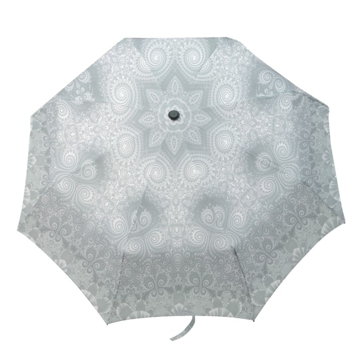 Ash Grey White Swirls Folding Umbrellas