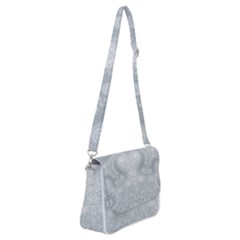 Ash Grey White Swirls Shoulder Bag With Back Zipper by SpinnyChairDesigns