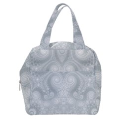 Ash Grey White Swirls Boxy Hand Bag by SpinnyChairDesigns