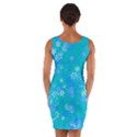 Aqua Blue Floral Print Wrap Front Bodycon Dress View2