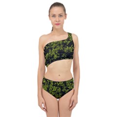 Nature Dark Camo Print Spliced Up Two Piece Swimsuit by dflcprintsclothing