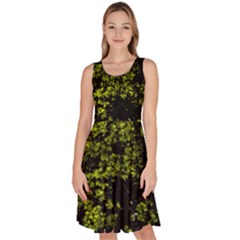 Nature Dark Camo Print Knee Length Skater Dress With Pockets by dflcprintsclothing