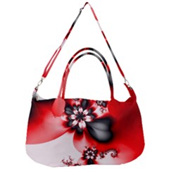 Abstract Red Black Floral Print Removal Strap Handbag by SpinnyChairDesigns