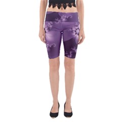 Royal Purple Floral Print Yoga Cropped Leggings