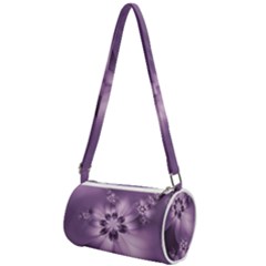 Royal Purple Floral Print Mini Cylinder Bag by SpinnyChairDesigns