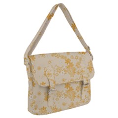 Yellow Flowers Floral Print Buckle Messenger Bag by SpinnyChairDesigns