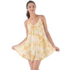 Yellow Flowers Floral Print Love The Sun Cover Up by SpinnyChairDesigns