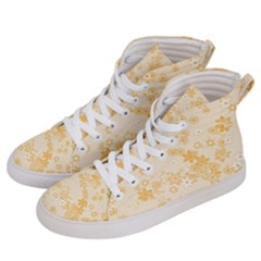 Yellow Flowers Floral Print Women s Hi-top Skate Sneakers by SpinnyChairDesigns