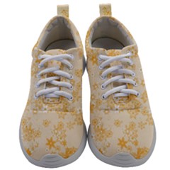 Yellow Flowers Floral Print Mens Athletic Shoes by SpinnyChairDesigns