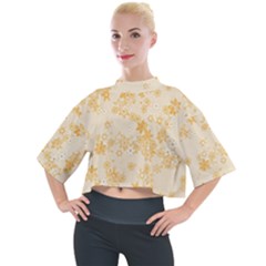 Yellow Flowers Floral Print Mock Neck Tee by SpinnyChairDesigns