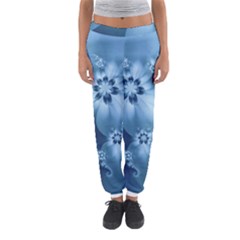 Steel Blue Flowers Women s Jogger Sweatpants