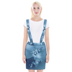 Steel Blue Flowers Braces Suspender Skirt