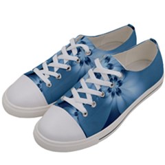 Steel Blue Flowers Women s Low Top Canvas Sneakers