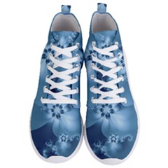Steel Blue Flowers Men s Lightweight High Top Sneakers by SpinnyChairDesigns