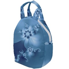 Steel Blue Flowers Travel Backpacks by SpinnyChairDesigns