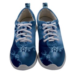 Steel Blue Flowers Athletic Shoes by SpinnyChairDesigns