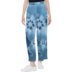 Steel Blue Flowers Women s Pants 