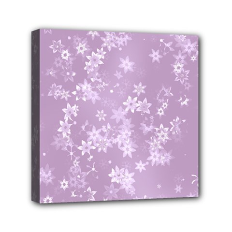 Lavender And White Flowers Mini Canvas 6  X 6  (stretched) by SpinnyChairDesigns