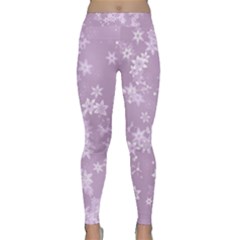 Lavender And White Flowers Classic Yoga Leggings by SpinnyChairDesigns