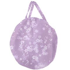 Lavender And White Flowers Giant Round Zipper Tote by SpinnyChairDesigns