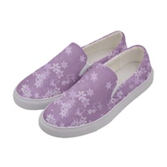 Lavender And White Flowers Women s Canvas Slip Ons by SpinnyChairDesigns