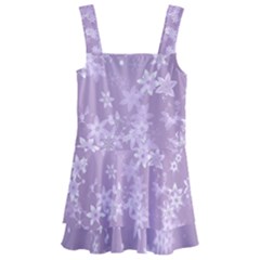 Lavender And White Flowers Kids  Layered Skirt Swimsuit by SpinnyChairDesigns