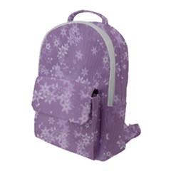 Lavender And White Flowers Flap Pocket Backpack (large) by SpinnyChairDesigns