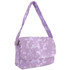 Lavender And White Flowers Courier Bag by SpinnyChairDesigns